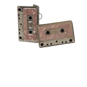 Pink Cassette Tape Drop Earrings